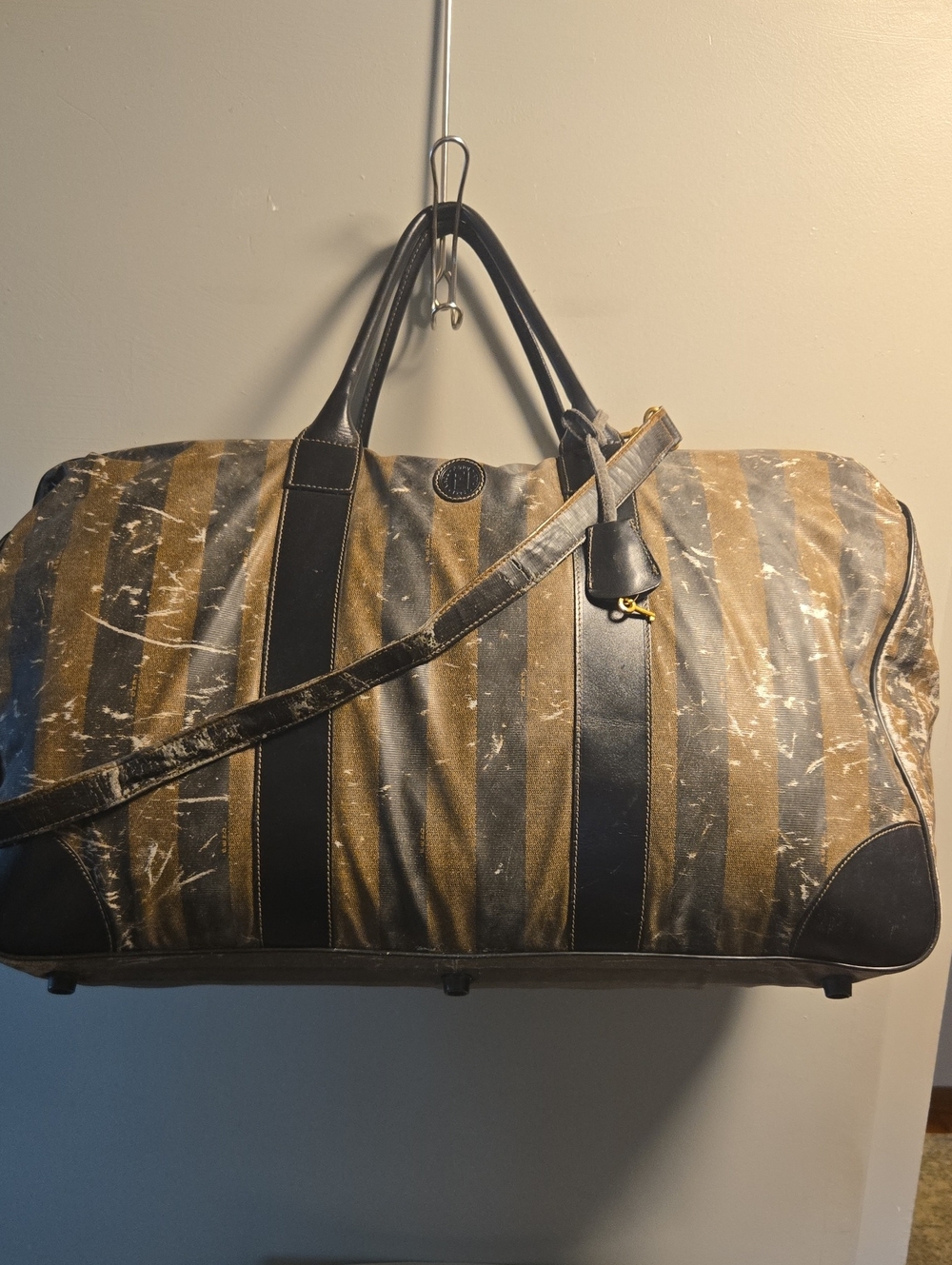 Fendi Project Vintage Penguin Striped Duffel Bag